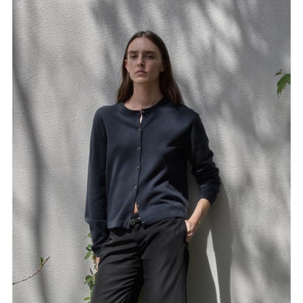 머듈 [018] short knit cardigan black 3size