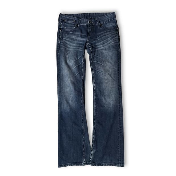 (26) 리바이스 그린탭 중청 워싱 데님 팬츠 세미부츠컷