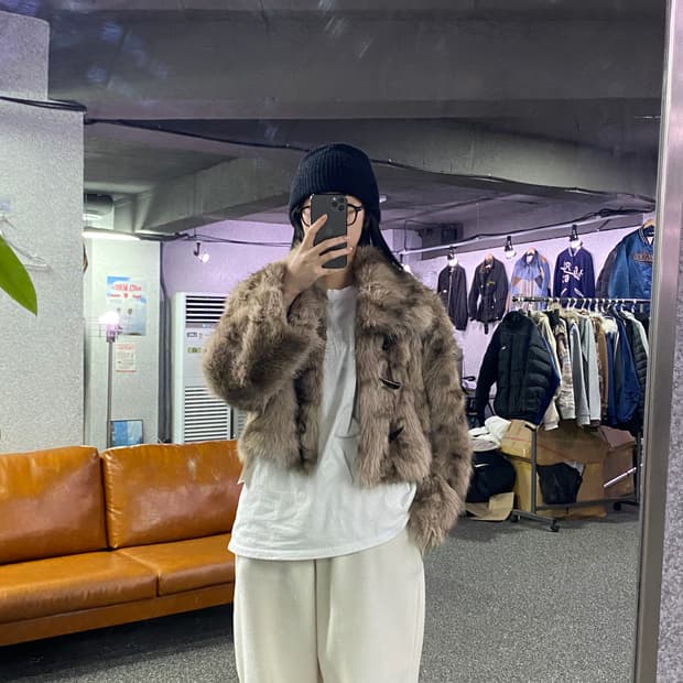 빈티지 y2k 더플 퍼 자켓 B3183