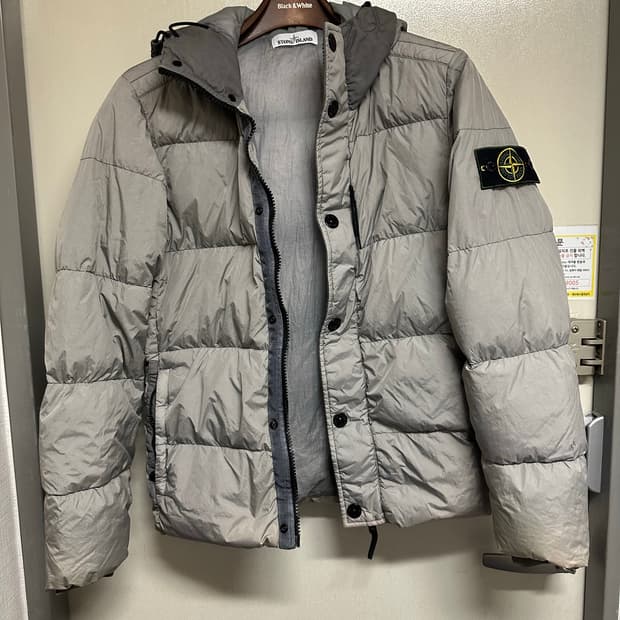스톤아일랜드 패딩 자켓 그레이 garment dyed S(95-100)
