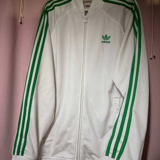 아디다스져지 아디다스 화이트 그린 불꽃져지 아디다스 흰초 트랙탑 대장
