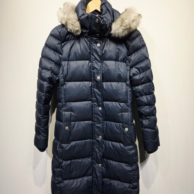 타미힐피거. 여자 네이비 다운 롱 패딩_M