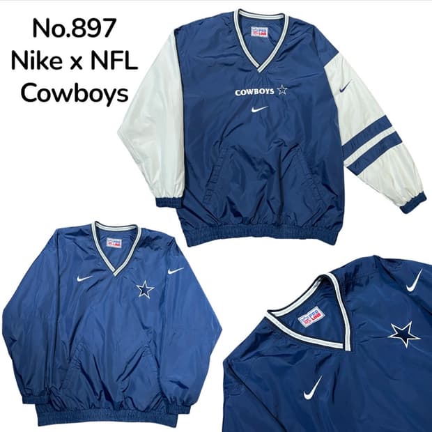 90s 대장급 나이키 x NFL 카우보이스 올드스쿨 웜업 바람막이 XL