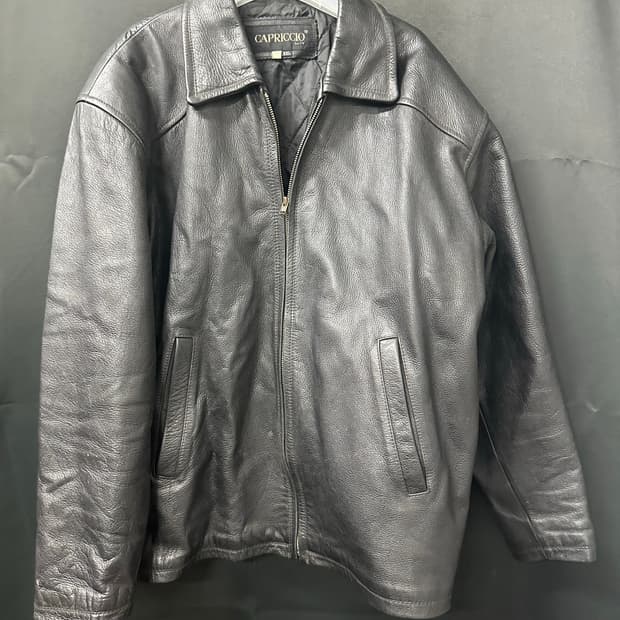 CAPRICCIO 빈티지 소가죽 블랙 자켓 2XL