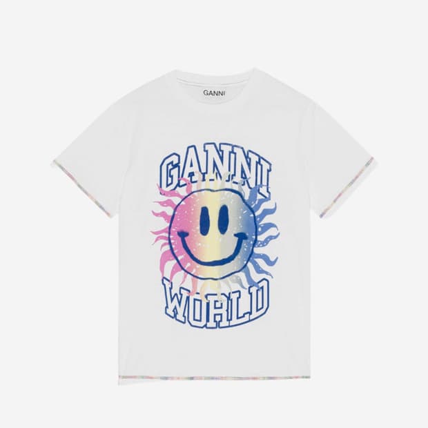 Ganni 스마일리 반팔티 S