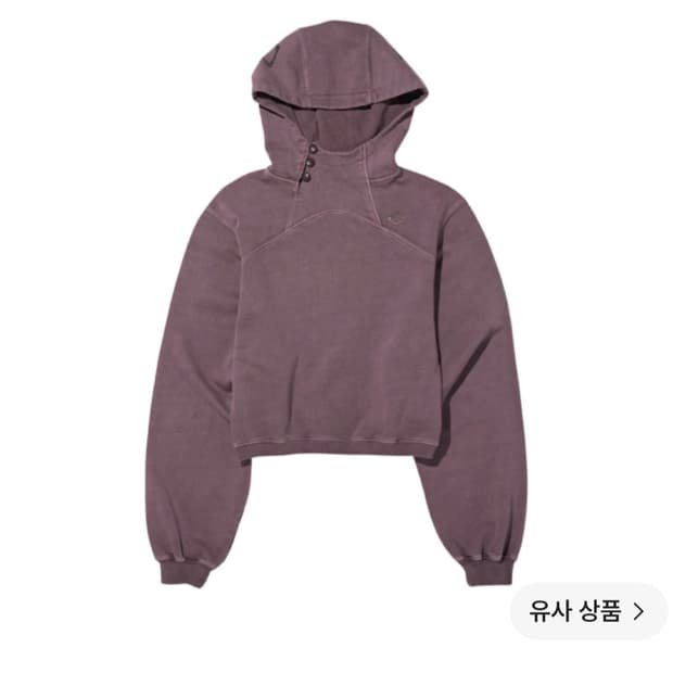 미스치프 사이드 버튼 업 크롭 후드 워시드 레드 브라운