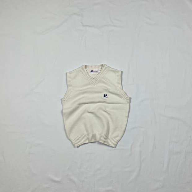 80’s 꾸레쥬 꾸레주 courreges 로고 니트 베스트 조끼