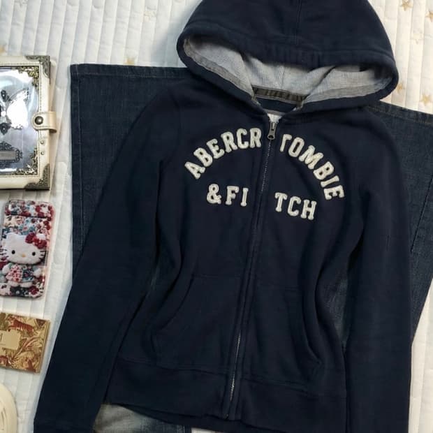 Y2k Abercrombie 아베크롬비 클래식 네이비 후드 팬츠 셋업 S