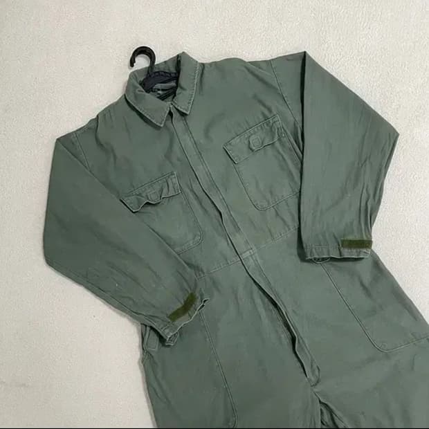 (L) 오리지널 미군 공군 정비복 커버올 점프 수트 슈트