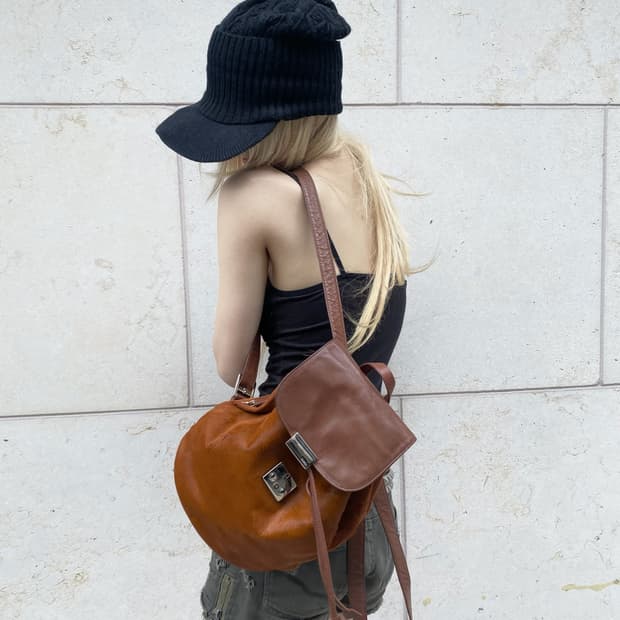 (DKNY)Calf Hair Leather Backpack