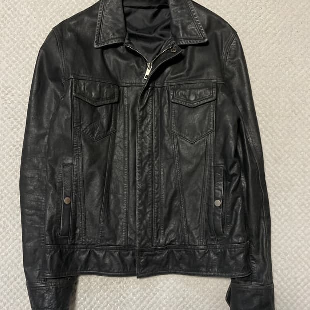 [48] 광희시장 웨스턴 무드 카우하이드 소가죽 레더 트러커 자켓