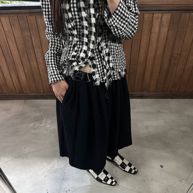 COMME DES GARCONS navy wool skirt