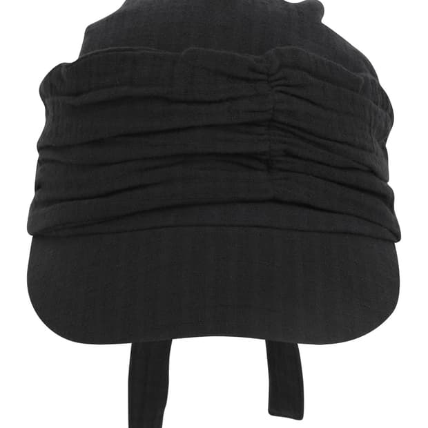 KNOT SHIRRING CAP BLACK