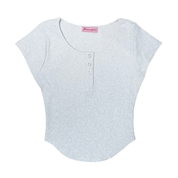 플리즈노팔로우 제니 스냅탑 화이트멜란지 