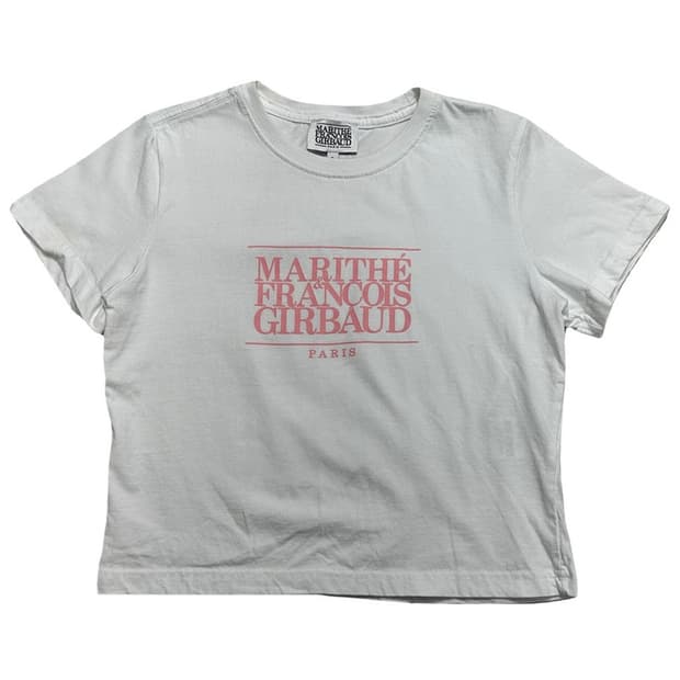 MARITHE FRANCOIS GIRBAUD 화이트+핑크 반팔 S