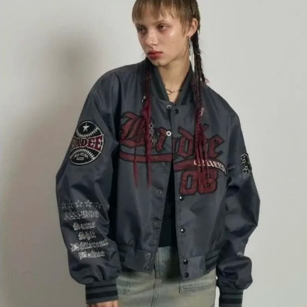 배디 바시티자켓 차콜 m