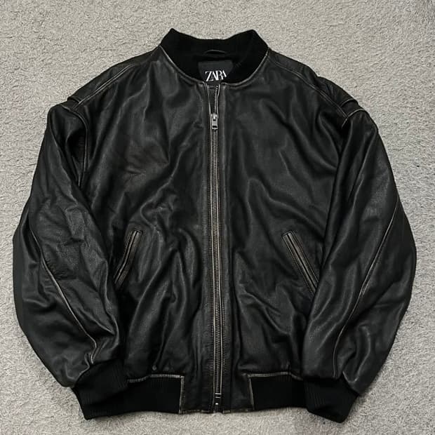 자라 소가죽 자켓 L