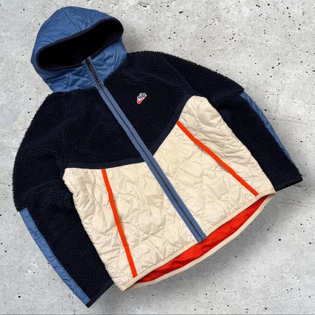 [XL] 나이키 셰르파 후리스 후드 집업 네이비 D80