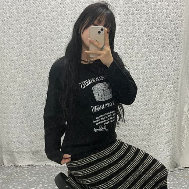 잭다니엘 빈티지 블랙 긴팔 롱슬리브 90 C06414