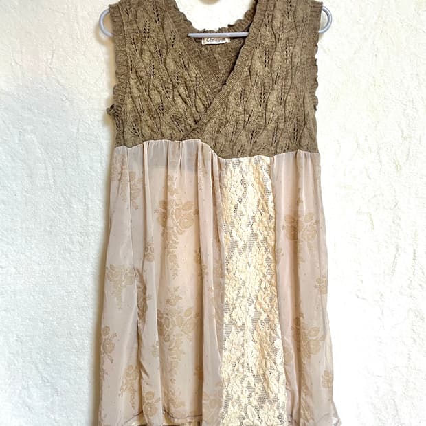 빈티지 뜨개 크로쉐 원피스