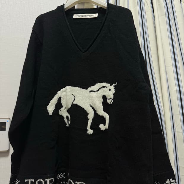 오픈 와이와이 더오픈프로덕트 자카드 horse 니트