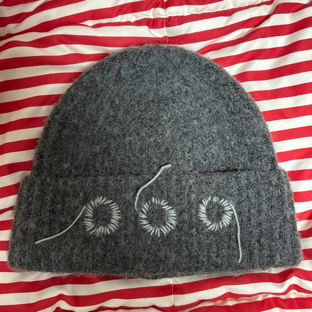 노우트 000 Hand stitch beanie / charcoal