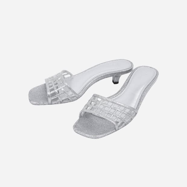 당일배송) 헤븐리젤리 Classic Mule Glitter 뮬 실버230