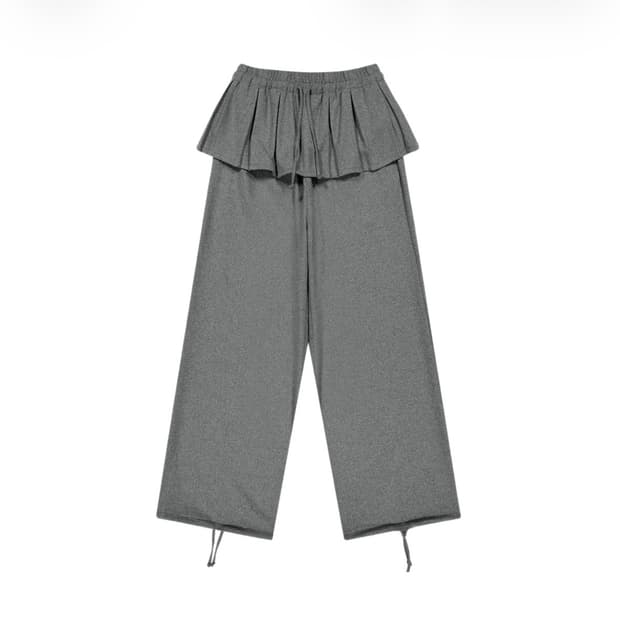 코이세이오 플리츠 오버 울 팬츠 그레이