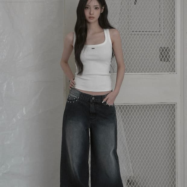 카키포인트 khakipoint Stud Wide Denim