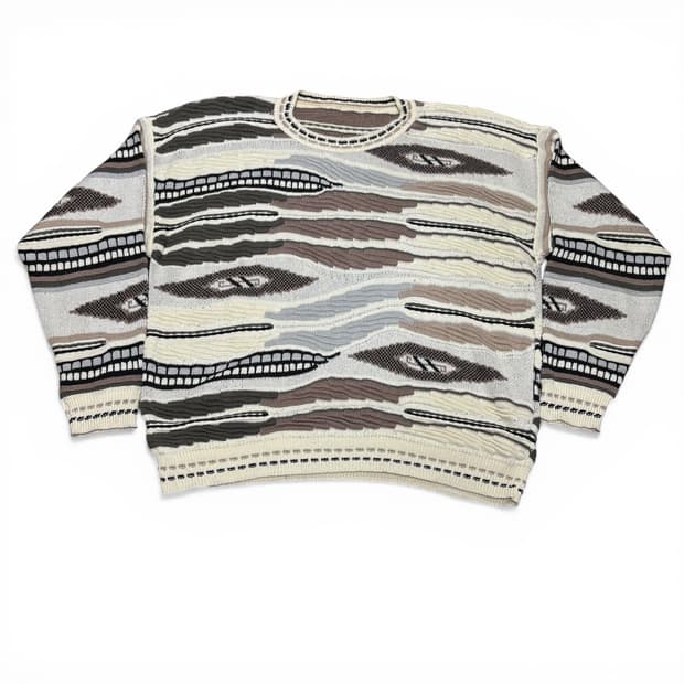 105 USA VTG 쿠지스타일 패턴 케이블니트