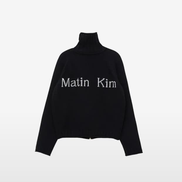 마뗑킴 로고 집업 가디건 블랙 S