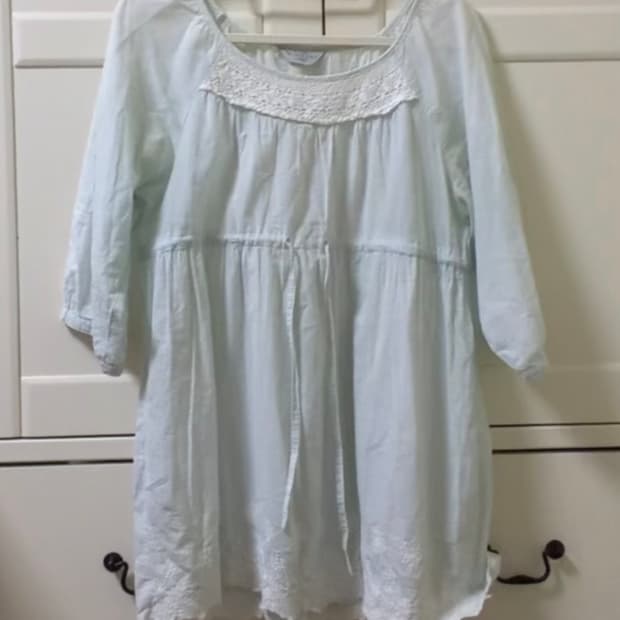 모리걸 대대장 연하늘 블라우스 판매