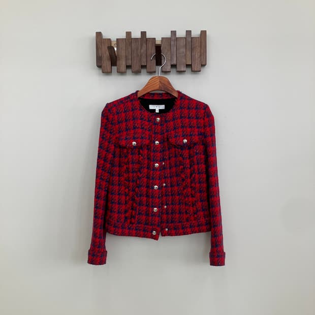 이로 레드 트위드 자켓