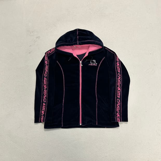 헬로키티 벨루어 후드집업