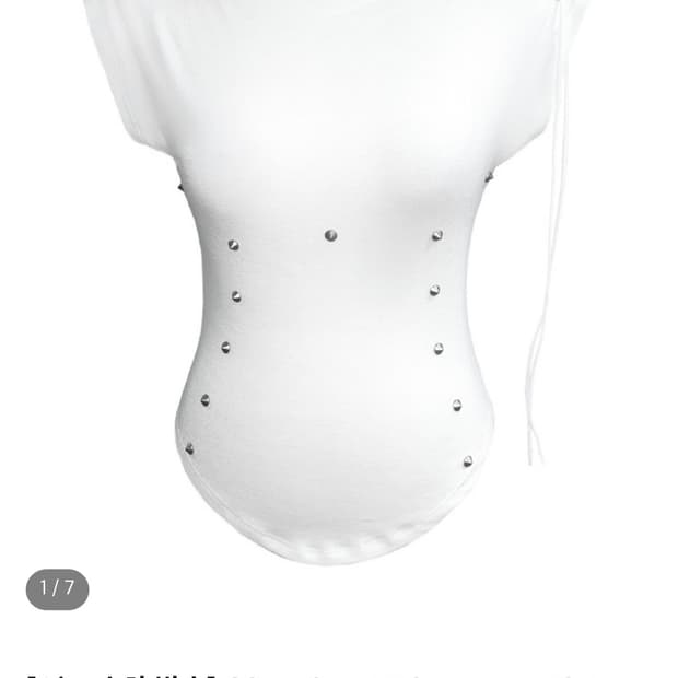 키묘 kimyo 콘 스터드 탑 화이트