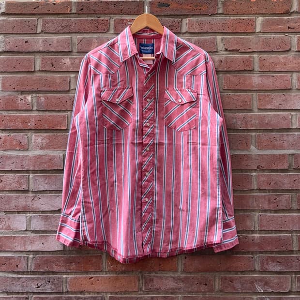 랭글러 Wrangler 레드 스트라이프 웨스턴 셔츠