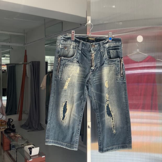 디스트로이드 버뮤다 데님 진