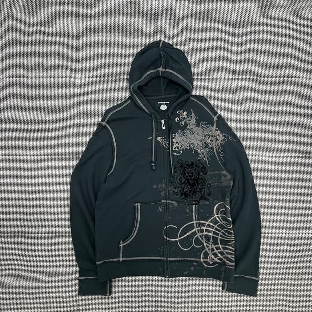 DKNY JEANS 다크그린 후드집업