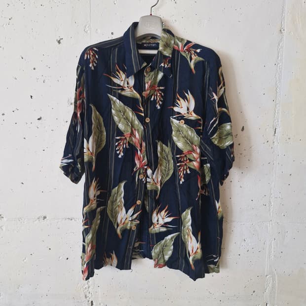 USA 빈티지 Puritan 퓨리탄 하와이안 플로럴 셔츠 XL