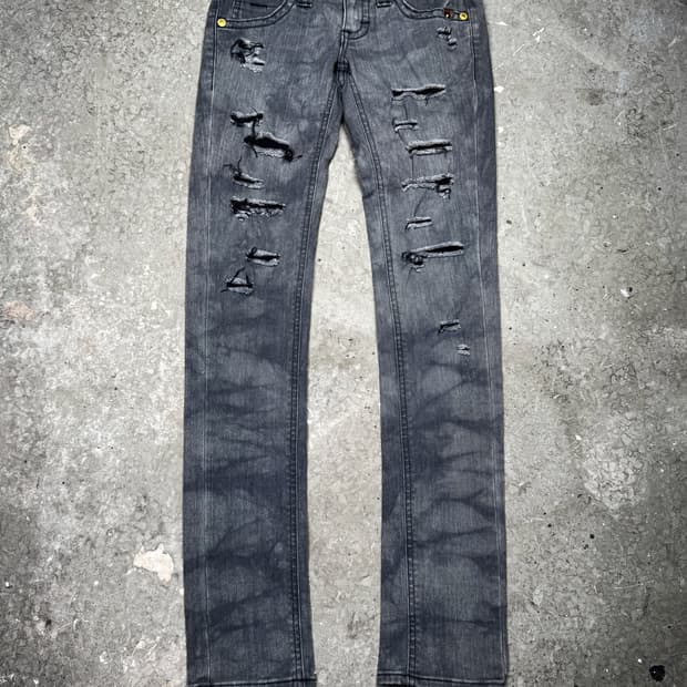 Grey Distressed Skinny Jeans