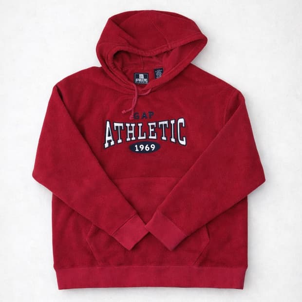 갭 애스레틱스 레드 후리스 후드