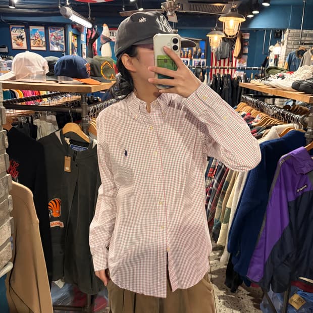 polo 폴로 커스텀핏 블루 레드 체크 셔츠