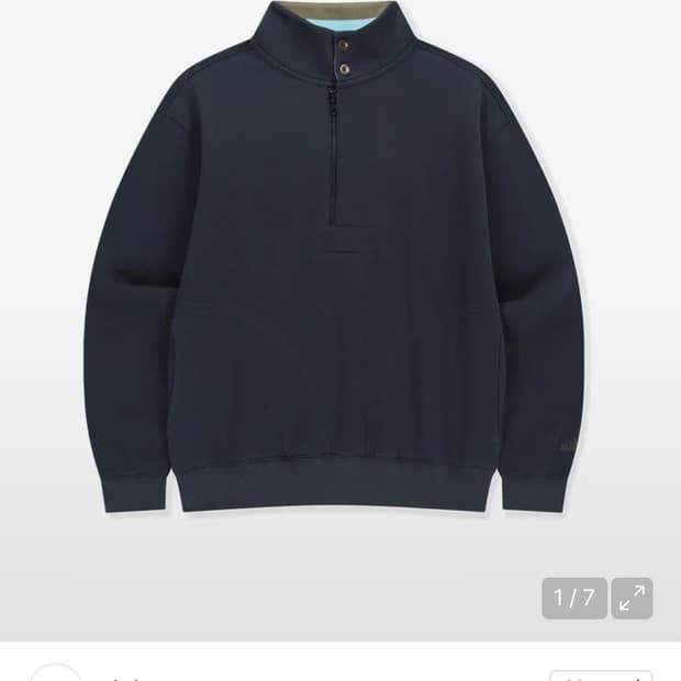 썬러브 하프집업 스웨트 네이비 XL