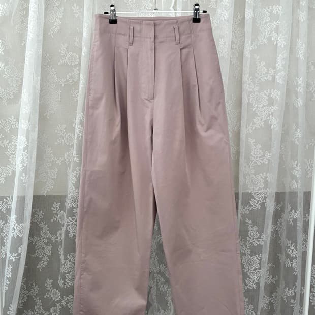 55) 시스티나 핀턱 코튼 슬랙스 인디핑크