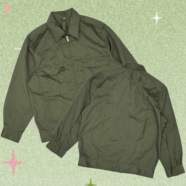 시티보이 아메카지 보헤미안 재팬 빈티지 카키 봄버 자켓 코튼 