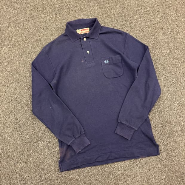 S)맥그리거 빈티지 네이비 롱슬리브 카라티