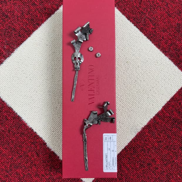 Valentino Burnished Metal Drop Earring