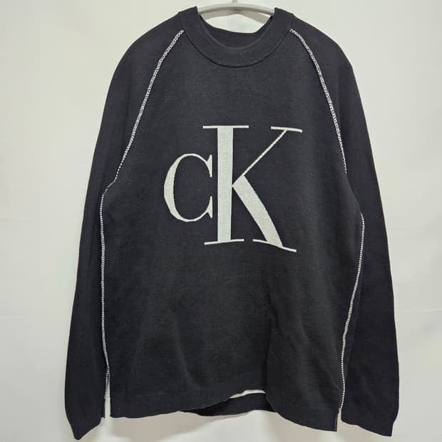 캘빈클라인 진스 빅로고 스티치 니트 XL
