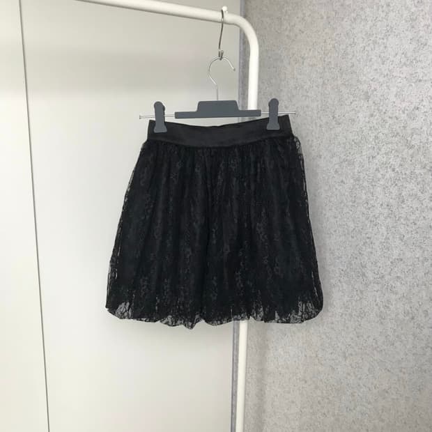 빈티지 페어리 에스닉 레이스 블랙 스커트