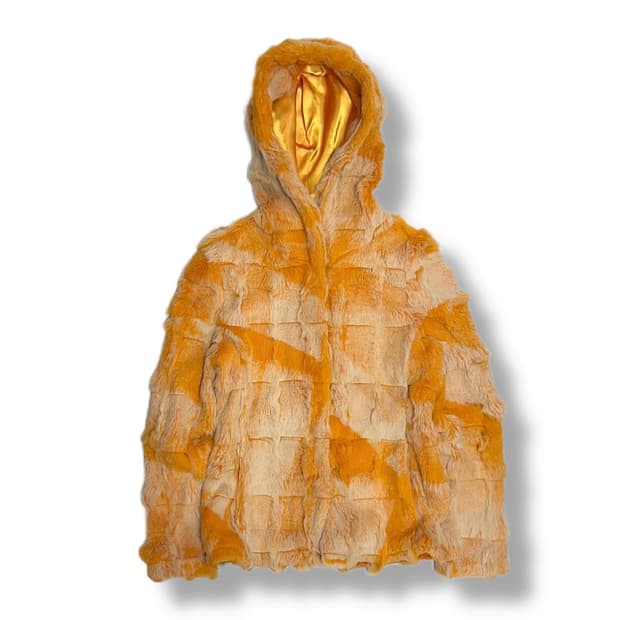 렉스 후드 퍼자켓 토끼털 모피 자켓